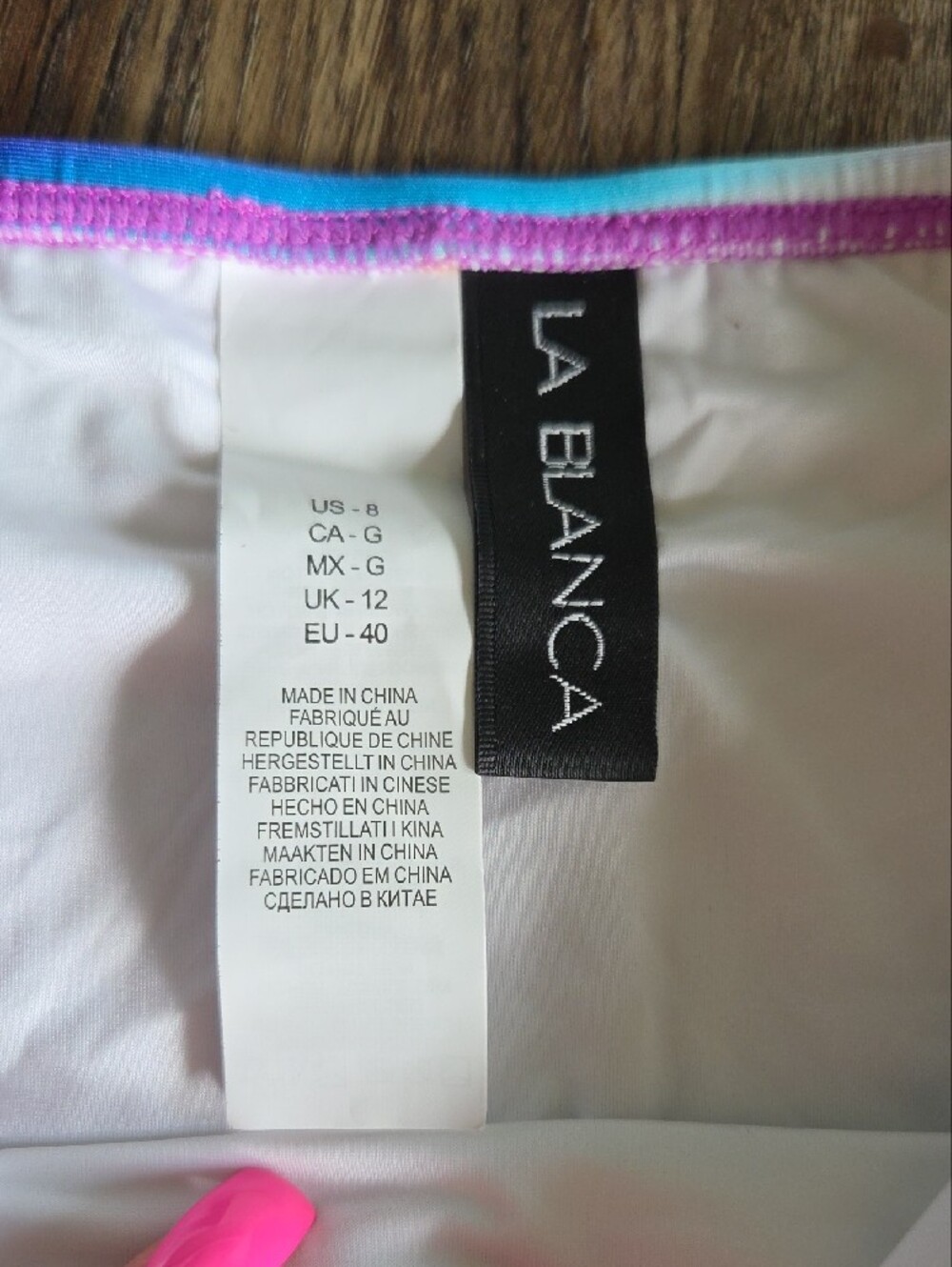 Nwot La Blanca Rainbow Foldover Bikini Bottoms - Multicolor Size 8 - Picture 4 of 6